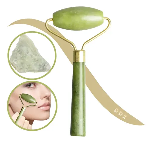 Masajeador Facial Corporal Rodillo Piedra Roller Jade Verde