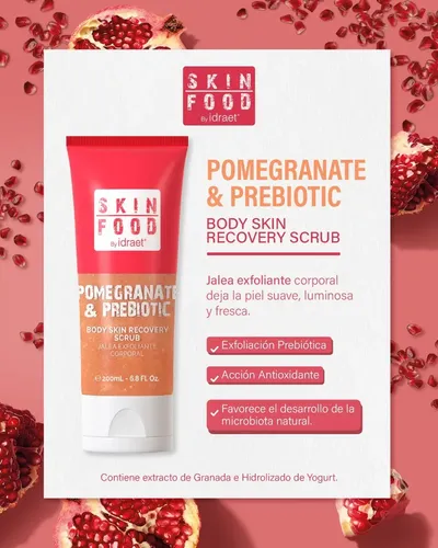 Gel Exfoliante Corporal Pomegranate Skin Food Idraet Fragancia Frutal