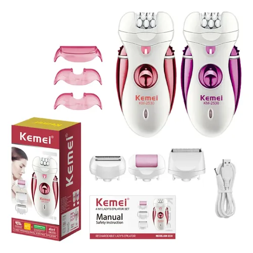 Depiladora Kemei 4 En 1 Luz Led Recargable Usb