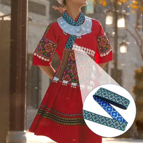 1 Unidad Cinta De Jacquard Con Bordado Étnico De Poliéster Rhombus Ethnic Style Embroidery
