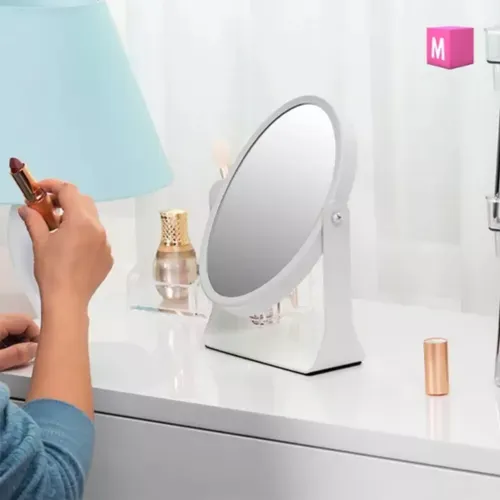 Espejo Maquillaje Plegable Aumento Portatil Apoyar Doble Faz