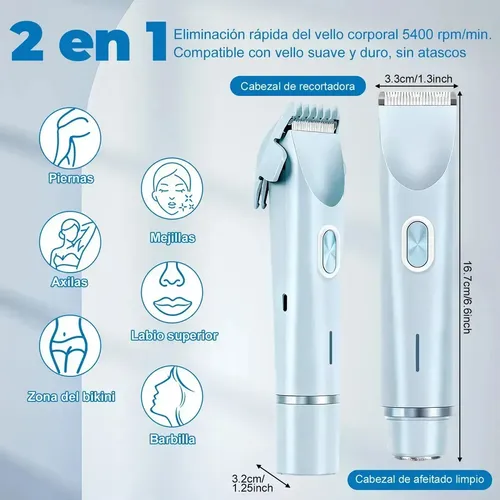 Depiladora De Bikini Para Mujer Electrica Doble Cabeza 2in1