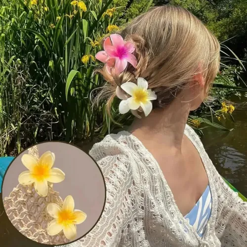 A 10 Pinzas Para El Cabello Con Forma De Flor Plumeria B