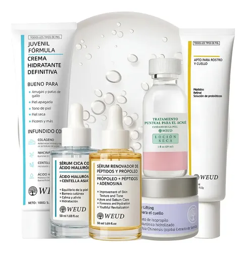 6pc Weud Facial Antiacne Tópico Lluminador,limpieza,repara
