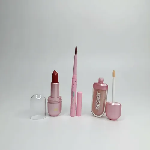 Lip Combo Labiales Delineador En Barra Gloss Efecto Brillo