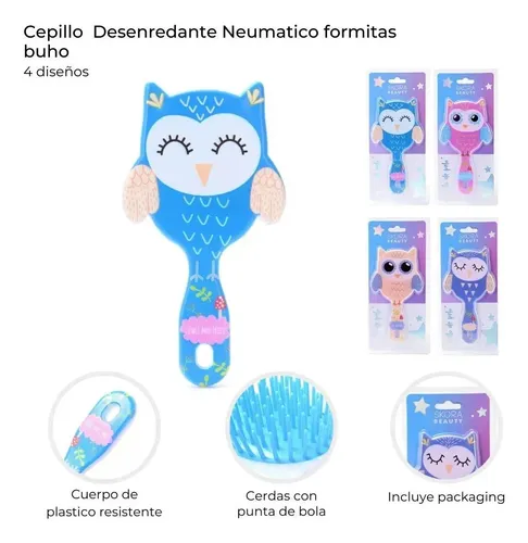 Cepillo Cabello Niñas Skora Buho Anti Tirones Tun