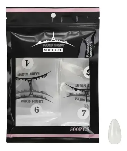 Tips Para Soft Gel Paris Night X500 Almendra Pre Limados Almendra