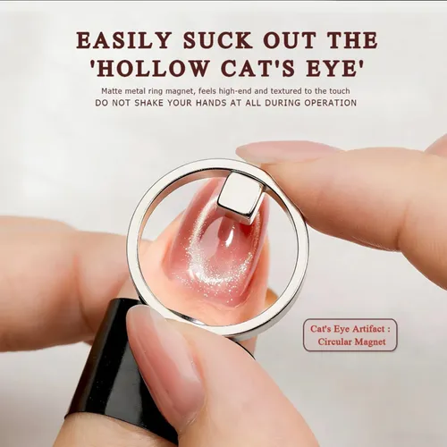 1, Nuevo Estilo Nail Art Evil Cult Hollow Cat-eye Magnet,
