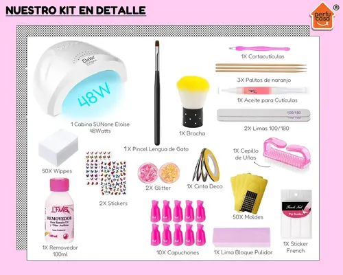 Kit Uñas Esculpidas Set Insumos Completo Cabina Uv Nail Care