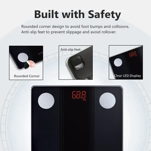 Balanza De Baño Inteligente Digital Bluetooth Para Peso Corp