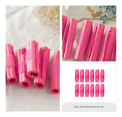 12 Piezas De Rulos Para Peinar, Enrolladores De Cabello Rosa