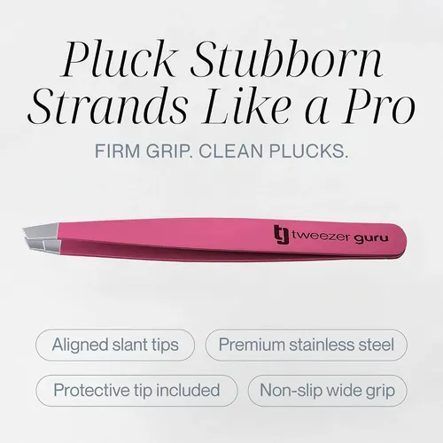 Pinzas Tweezer Guru Slant Tip Precision Rosa