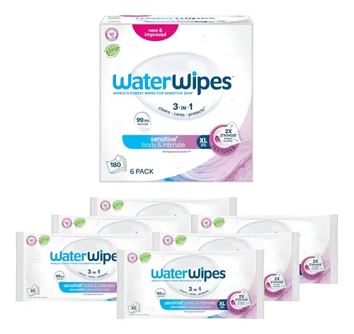 Toallitas Húmedas Waterwipes+ Para Cuerpo E Íntimas, 180
