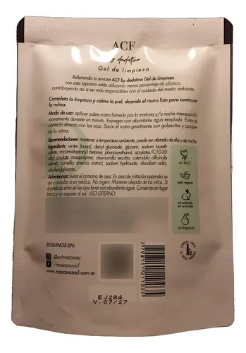 Acf By Dadatina Gel De Limpieza Facial Refill Repuesto