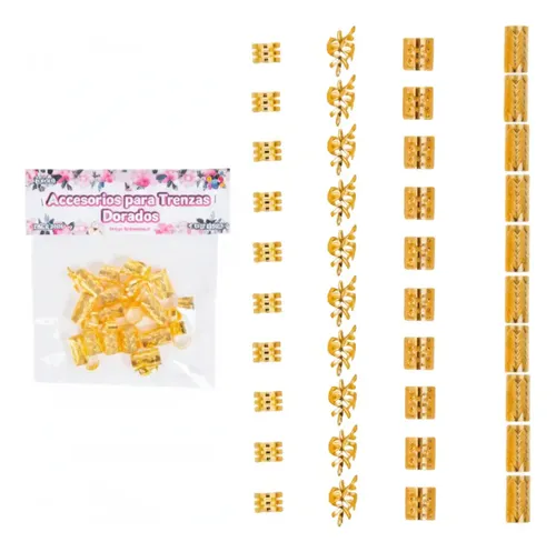 Accesorios Plateados Para Trenzas Y Peinados Set Decorativo