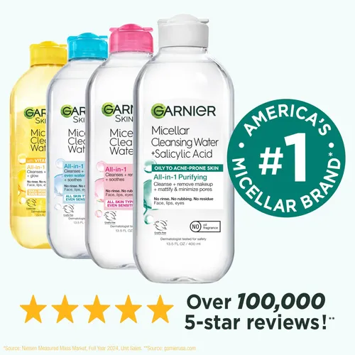 Agua Micelar, Ácido Salicílico Garnier, 400 Ml, Paquete De 2