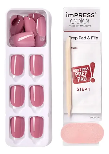 Uñas Postizas Bliss | Impress Color Press-on Nails Adhesivas Color Rosa Petal Pink