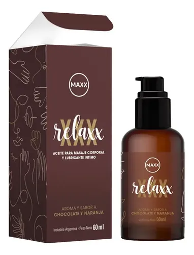 Aceite Masajes Lubricante Intimo Relaxx Maxx Sabor 60 Ml Sabor NUECES Y AVELLANAS