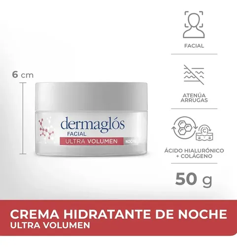 Dermaglós Crema Hidratante De Noche Ultra Volumen 50g Tipo de piel Normal a seca