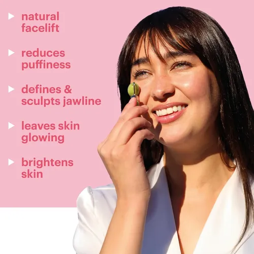 Rodillo Facial Jade Verde Pack 6 Herramientas Spa Veganas