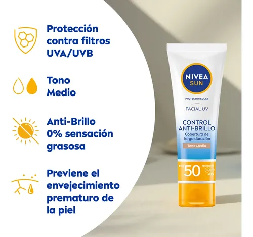 Protector Solar Facial Nivea Anti-brillo Fps50 T. Medio 50ml