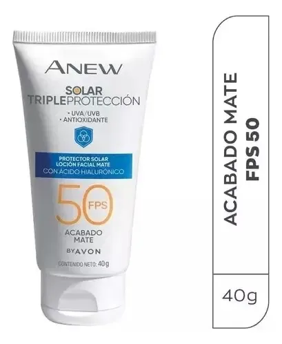 Avon Protector Solar Anew Triple Protección Fps 50 Mate 40g