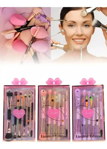 Set X6 Brochas Y Pinceles Para Maquillaje Sintetico Make Up