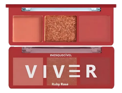 Paleta De Sombras De Ojos Viver Ruby Rose Trio