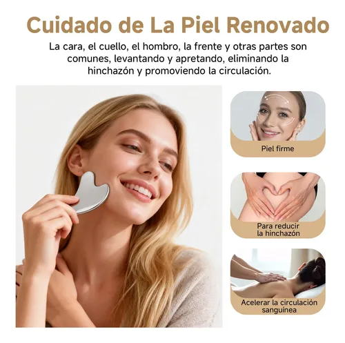 Herramienta De Masaje 2piezas Gua Sha Acero Inoxidable ,