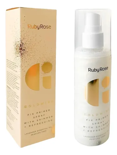 Fijador Maquillaje Shimmer Primer Spray Pink Gold Ruby Rose Tono del primer GOLDWISH
