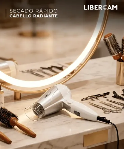 Secador De Pelo Cabello Libercam RSEC-01 Caliente 2 Velocidades 1000w Color Blanco y Gris
