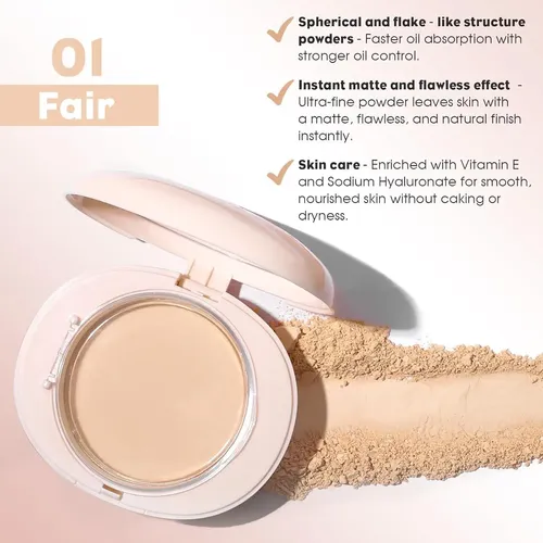 Polvo Compacto Ucanbe 2-en-1 Mate Control Aceite 01 Claro