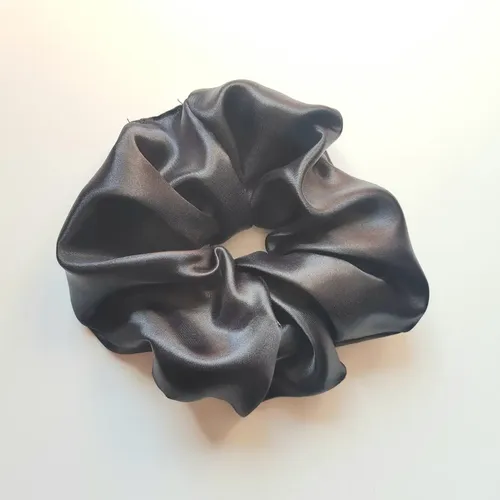 Scrunchie Saten,colita De Pelo Antifrizz,maxi Scrunchie Raso Negro