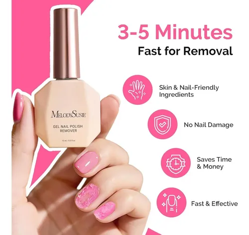 Removedor De Esmalte En Gel Melodysusie 15ml Kit Manicura