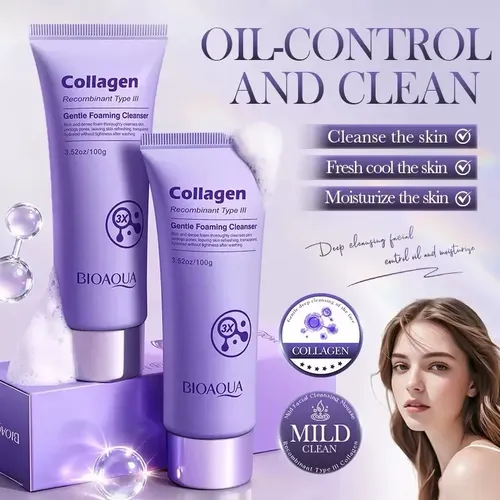 Limpiador Facial Colágeno Recombinante 100ml Bioaqua Todo Tipo De Piel