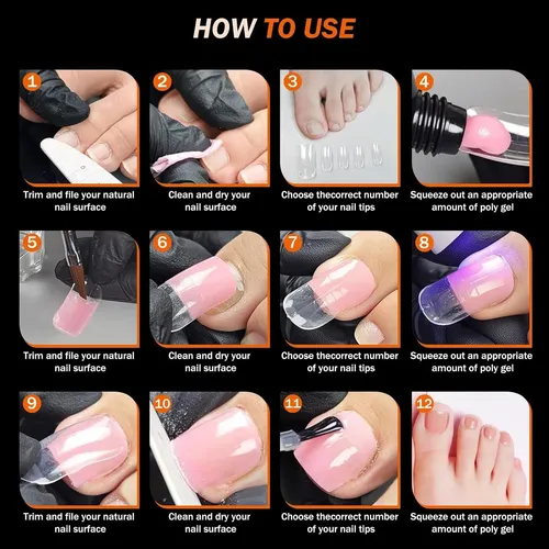 Kit De Uñas: Formas Duales Para Poly Gel 150 Piezas