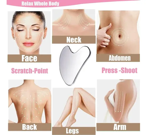 Guasha Facial Metal Para Drenaje Linfático Y Tensión