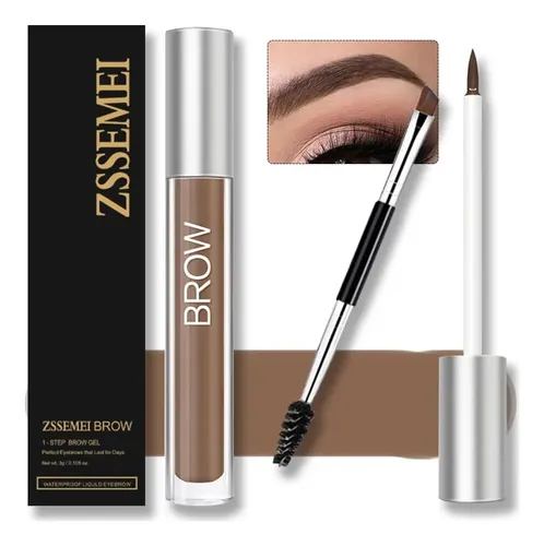 Gel De Cejas Impermeable Zssemei Castaño