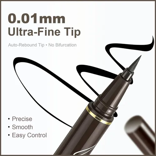 Delineador Líquido Ultrafino Brenqe 2x Negro Secado Rápido