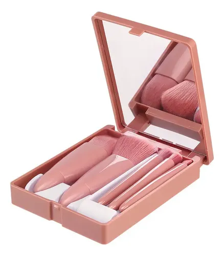 P/j Set Juego De Brochas De Maquillaje Con Espejo Estuche