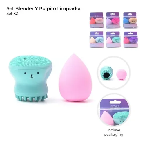 Esponjas Skora Blender Pulpito Limpiador Facial Maquillaje