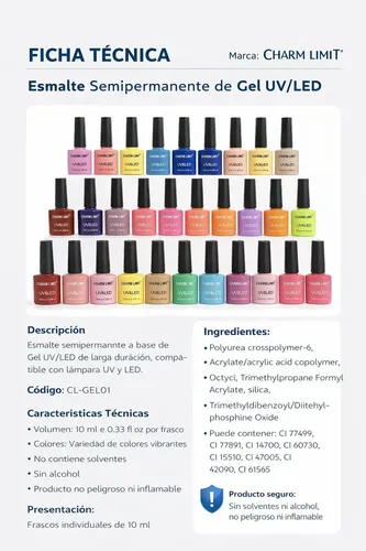 Set Esmaltado Semipermanente X 16 Unidades, Gel Uv Led