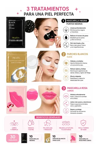 Skincare Pilaten Mascarilla Labial Ojeras Puntos Negros