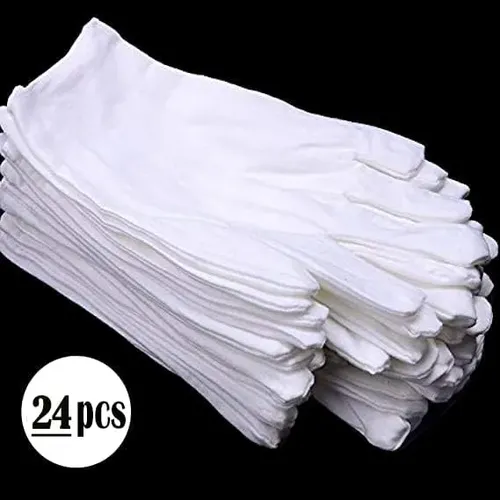 Guantes Algodón Blancos Hidratantes 12 Pares