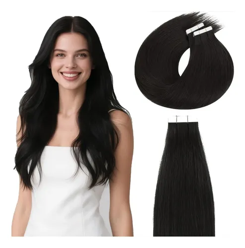 Extensiones De Cabello Con Cinta 12” Lacerhair #1b Natural