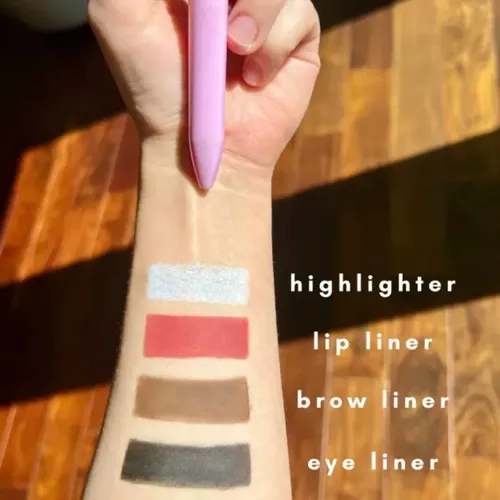 Delineador 4 En 1 P/maquillaje Cejas Labios Ojos Highlight Rosa