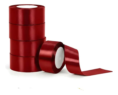 S704 5 Rollos De Cinta De Raso Terracota De 4 Cm De Ancho