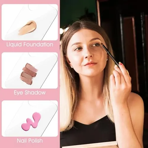 Paquete De 12 Paletas Cosméticas Acrílicas Con 12 Espátulas,