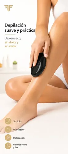 Piedra Depiladora Cristal Exfoliante Sin Dolor Lavable Suave Negro