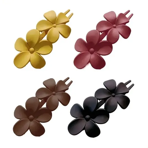 Pinza Para El Pelo Con Estampado Floral Mate, Con Agarre Fue